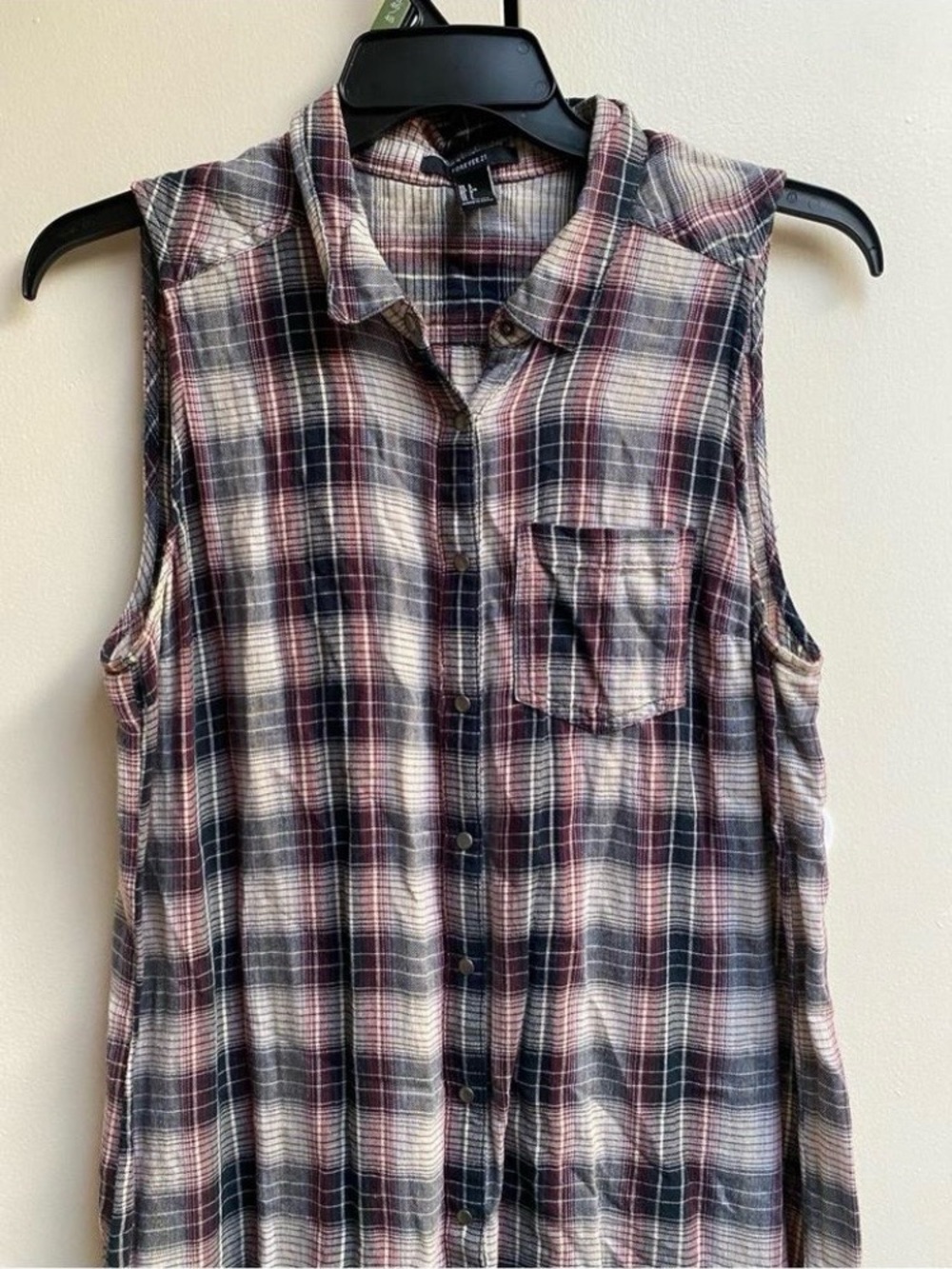 Forever 21 Sleeveless Plaid Button-Up Dress